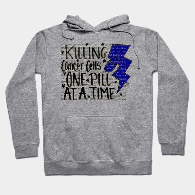 Killing Cancer - black design w/dark blue Hoodie by Polkadotdreamer